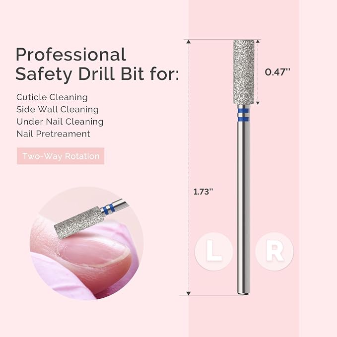 MelodySusie 4mm Barrel Shape Cuticle Clean Nail Drill Bit 3/32'', Professional - Image 5