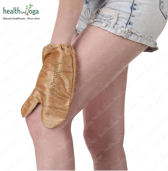 HealthAndYoga™ Silk Garshana Ayurvedic Massage Gloves - Image 6