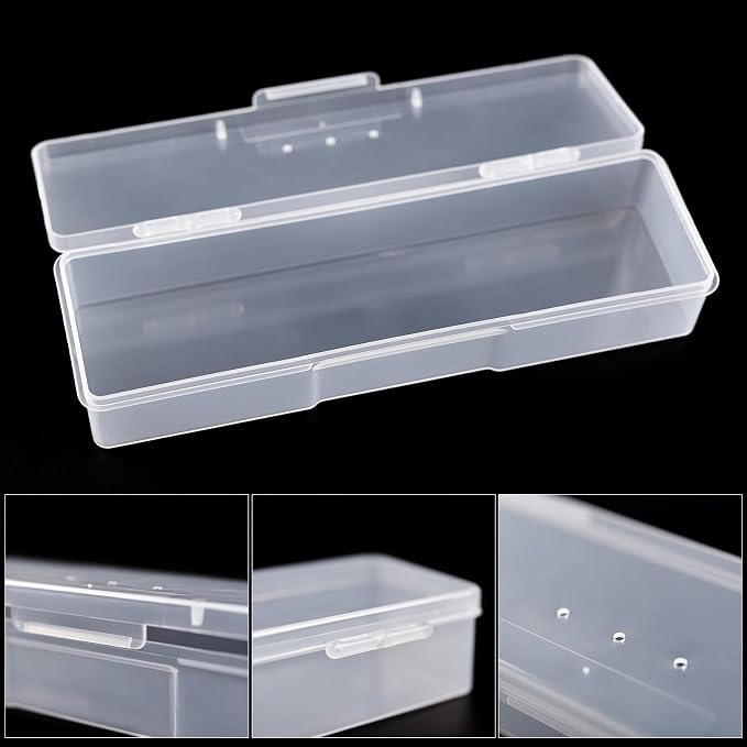 4Pcs Transparent Storage Boxes For Nail Tool Professional Pedicure Manicure - Image 3