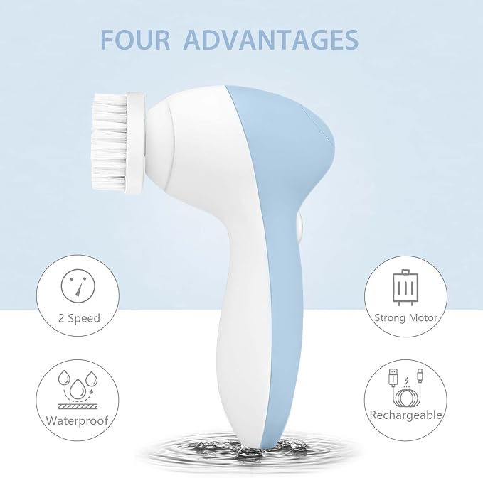 Rechargeable Facial Cleansing Spin Brush Set - Image 3