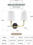 2-Light Bathroom Light Fixtures, Double Wall Sconce - Image 2