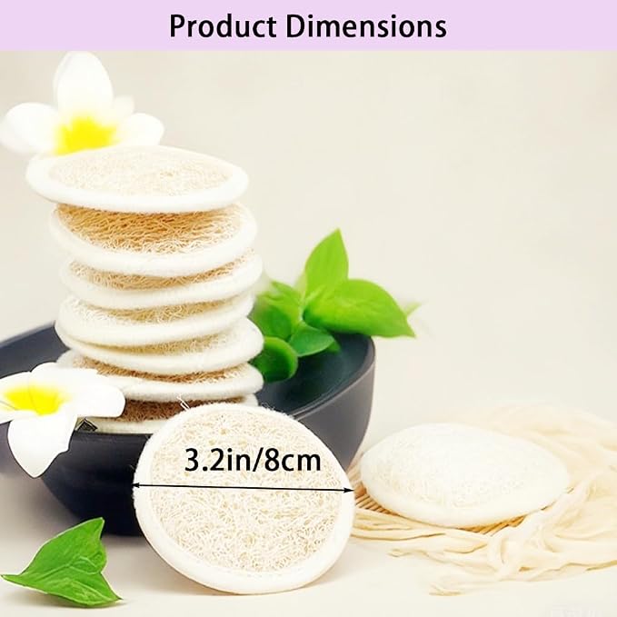 Natural Loofah Exfoliating Face Scrubber, Shower loofah Facial Scrubber - Image 2