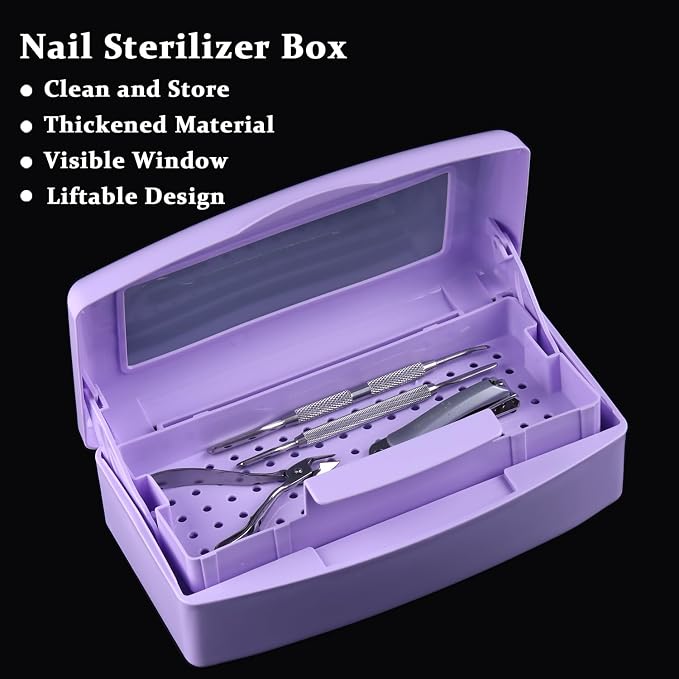 Nail Tool Sterilizer Box Plastic Disinfectant Container - Image 2