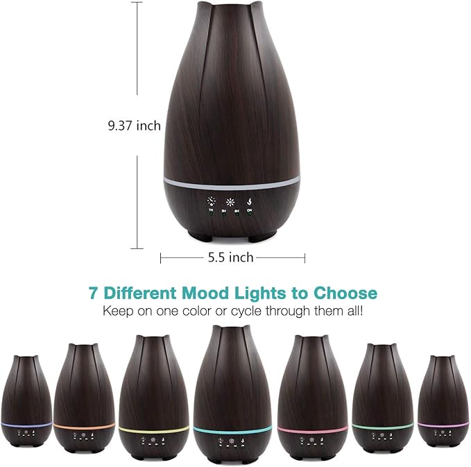 HealthSmart Essential Oil Diffuser, Cool Mist Humidifier and Aromatherapy - Image 4