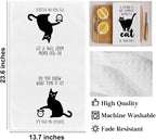 2Pcs Cat Kitchen Towels "The Secret Ingredient Is Cat Hair" Design Farmhouse - Image 2
