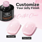modelones Builder Nail Gel Top Coat, 15 ML No Wipe Ultra Gloss Milky Pink Gel - Image 7