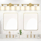 Zarbitta 4-Light Bathroom Light Fixtures, Brushed Gold Modern Vanity Lights - Image 7