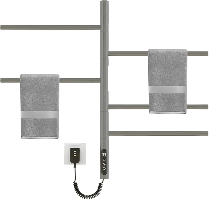 Rotatable Heated Towel Warmer, Plug-in/Hard-Wired Wall Mounted Electric Towel by SEHAUSEU