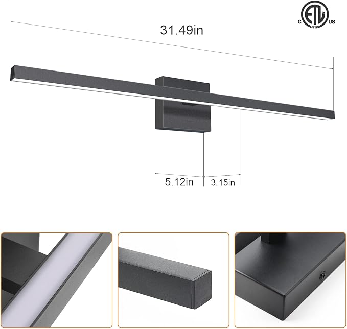 VOLISUN Modern Bathroom Vanity Light 31.5 inch, 18W Dimmable 5CCT Led Bathroom - Image 6