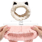 2 Pcs Cat Ears Headband, Cute Spa Headbands - Image 6