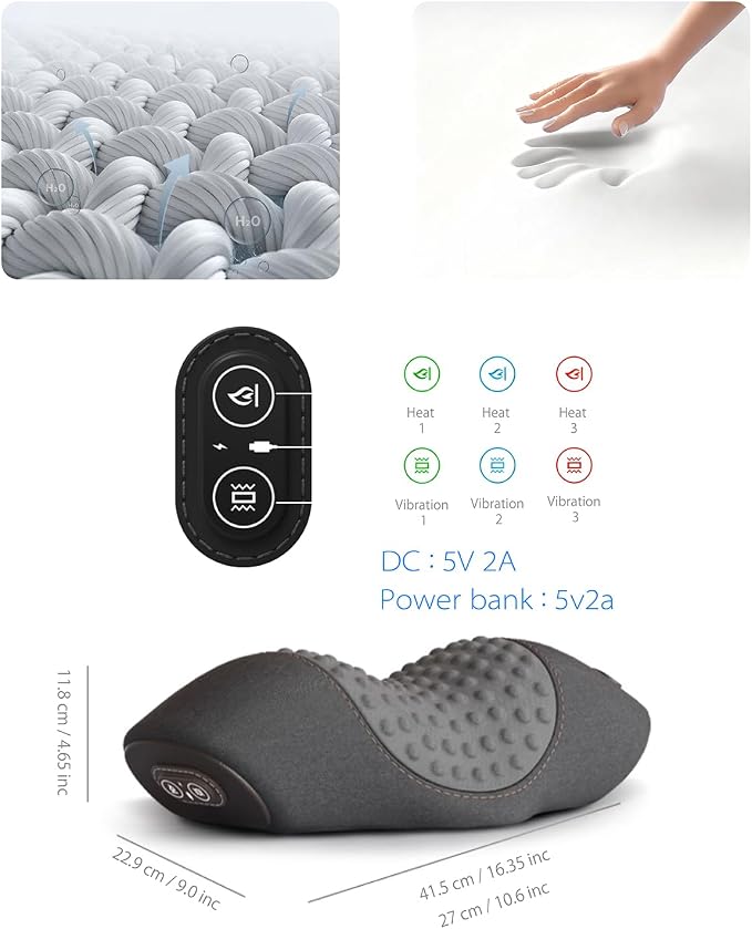 Neck Massager Pillow with Heat and Vibration - Image 5