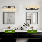4-Light Bathroom Light Fixture Black Vanity Lights Over Mirror Modern Wall - Image 2