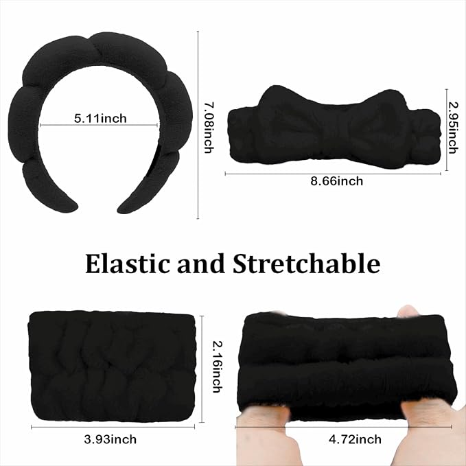 Black Spa Headband and Wristband Set - Image 5