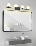 New Bathroom Vanity Light Fixtures Matte Black Milk White Globe Glass Shade 4 - Image 7