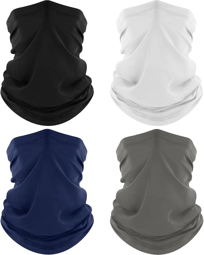 ROXUN 4 Pack Neck Gaiter, Cooling Breathable Face Mask UV Protection Scarf by Roxun