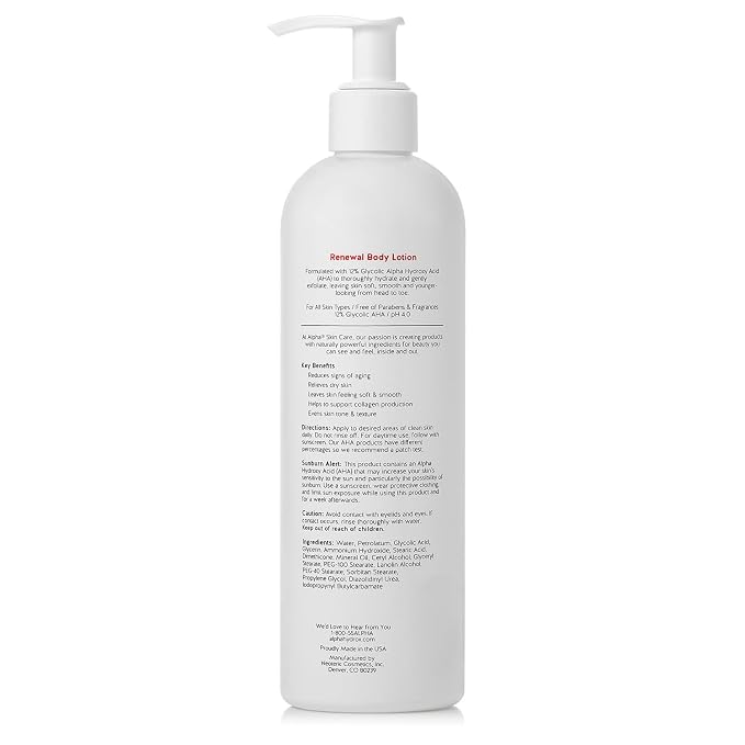 Alpha Skin Care Revitalizing Body Lotion, 12% Glycolic AHA, Simple & Effective - Image 6