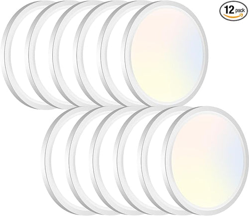 12PACK LED Flush Mount Ceiling Light Fixture, 3000K-4000K-6500K & 100W by CeilingLights