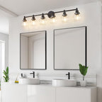 6-Light Bathroom Light Fixture Black Vanity Lights Over Mirror Modern Wall - Image 6