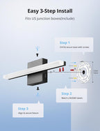 Combuh Modern Bathroom Light Fixtures Above Mirror Small Vanity Lighting Bar - Image 7
