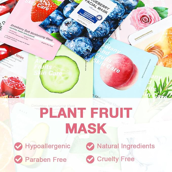 Kaely 12 Pack Peach Face Masks for Kids, Kids Face Mask Spa Day Kit Supplies - Image 2