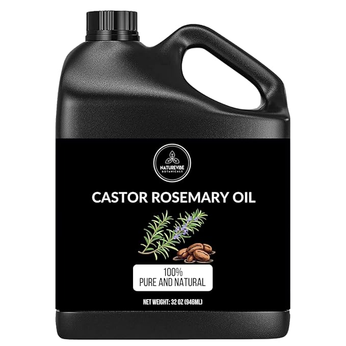 Naturevibe Botanicals Castor Rosemary Oil 32 Ounces | 100% Pure and Natural | by NaturevibeBotanicals