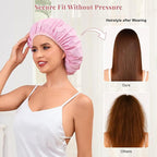 Shower Cap for Women Waterproof Reusable, Large Shower Cap Non-Slip - Image 4