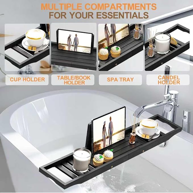 Bathtub Tray Caddy Black - Image 5