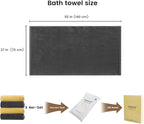 SEMAXE 4 Piece Yellow & Gray Bath Towel Set - Image 2
