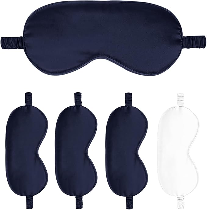 Sleep Masks 5PACK Silk Eyes Cover Satin Eye Mask Silky Blackout Soft Blindfold - Image 7