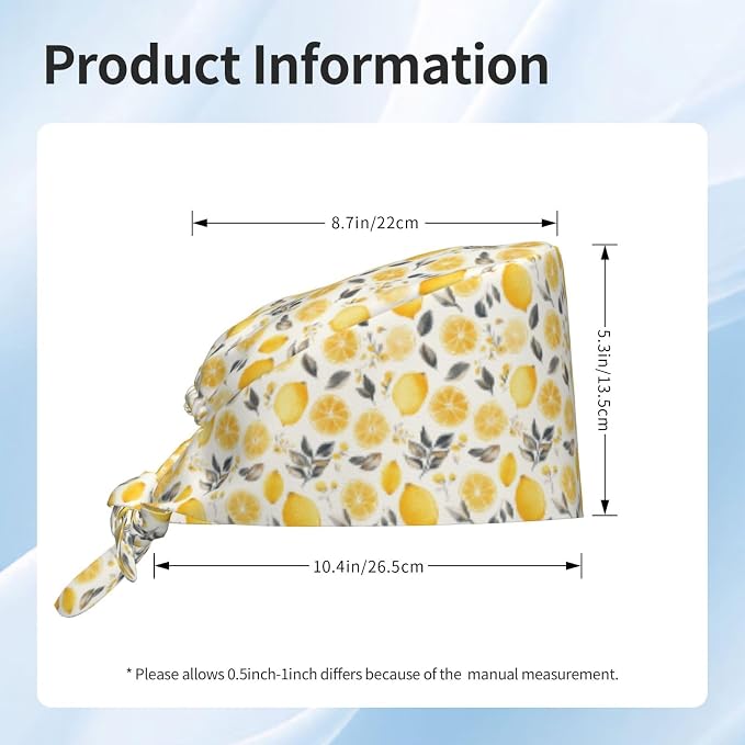 Scrub Cap for Women and Men Boho Black Leaf Pattern Adjustable Breathable - Image 3