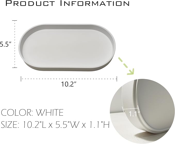 White Small Tray, 3 Pack Oval Tray - Image 6