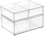 mDesign Plastic Stackable Bathroom Storage Organizer Bin Containers - Image 7
