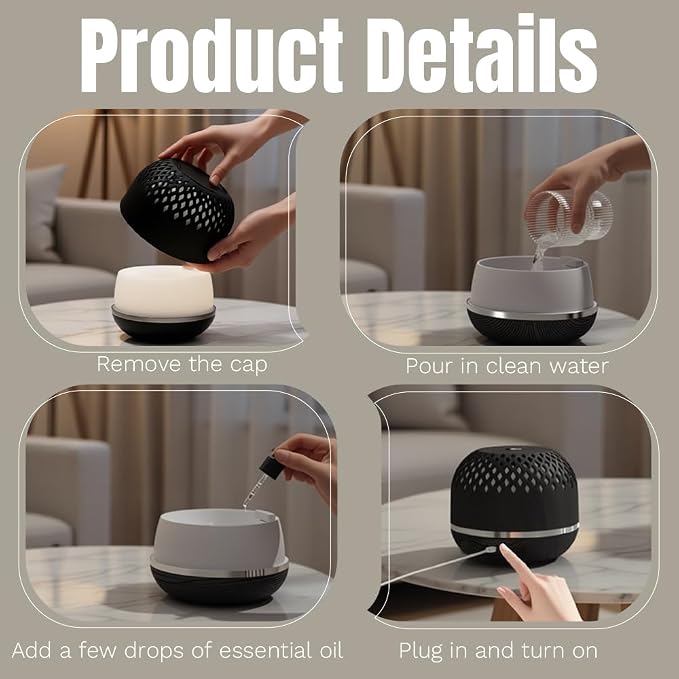 Essential Oil Diffuser 300ml for Home Bedroom, Aromatherapy Oil Diffuser - Image 6