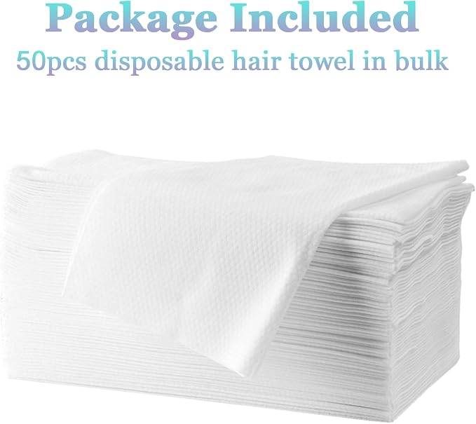 50-Count Disposable Bath Hair Towels, 19.7" x 27.6" Thickened and Absorbent - Image 7
