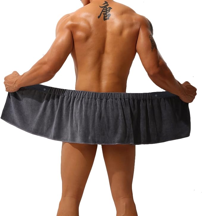 Men Soft Wearable Bath Towel Short Pants Soft Mircofiber Swimming Beach Towel - Image 2