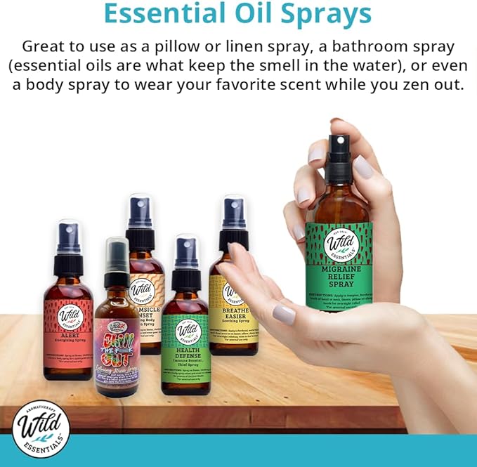 Wild Essentials All Natural Essential Oil Sprays, 2 Ounce, Organic Witch Hazel - Image 2