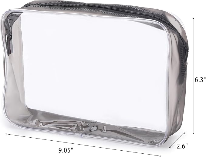Tbestmax 10 Pack Clear Cosmetic Bags Makeup Bags Portable Waterproof TSA - Image 2
