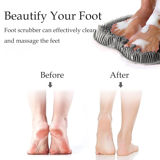 Shower Foot and Back Scrubber Mat, Wall Mounted Shower Foot Scrubber - Image 5