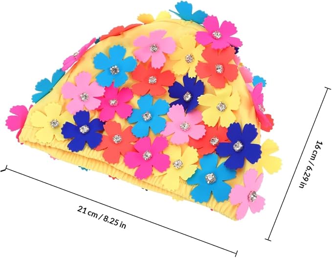 Toyvian Ladies Flower Swimming Cap, Simulation Floral Petal Swim Hat - Image 2