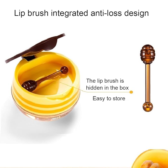 4 PCS Bee Lip Balm Honey Pot, Lip Mask Propolis Moisturizing, Prevention Dry - Image 2