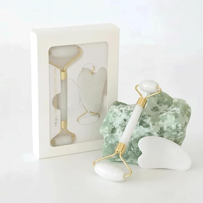Gua Sha & Jade Roller Facial Tools Face Roller and Gua Sha Set by Unknown