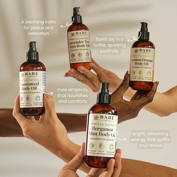 BARE BOTANICS 8 oz Moisturizing Unscented Body Oil - Image 6