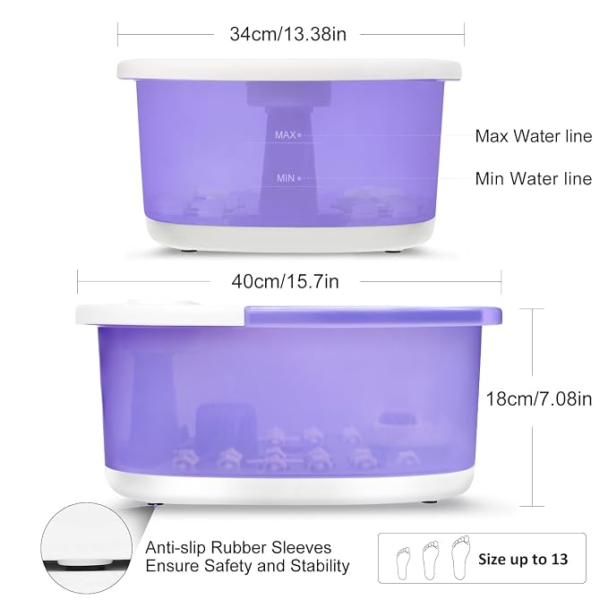 Foot Spa Bath Massager with Heat Bubbles and Vibration Massage and Jets - Image 7