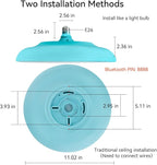 Sky Blue Waterproof LED Ceiling Light Fixture, Music Ceiling Lamp, - Image 6