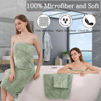 8-Piece Green Bath Towels Set, 2 Oversized Large Bath Towels Sheet, 2 Hand - Image 3