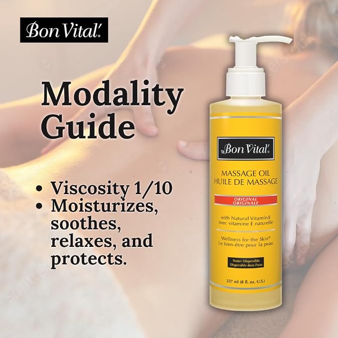 Bon Vital' Original Massage Oil, 8 Oz Bottle, Unscented Professional Massage Oil - Image 5