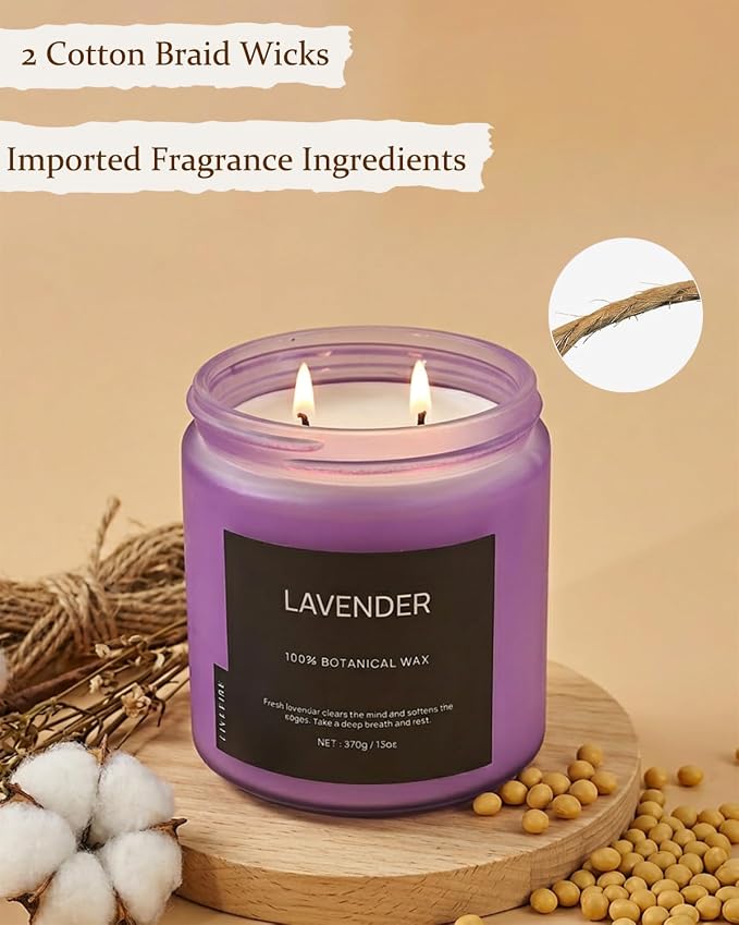 Lavender Scented Candle for Relaxation, 13oz Soy Wax Candle, 70–80 Hour Burn - Image 5