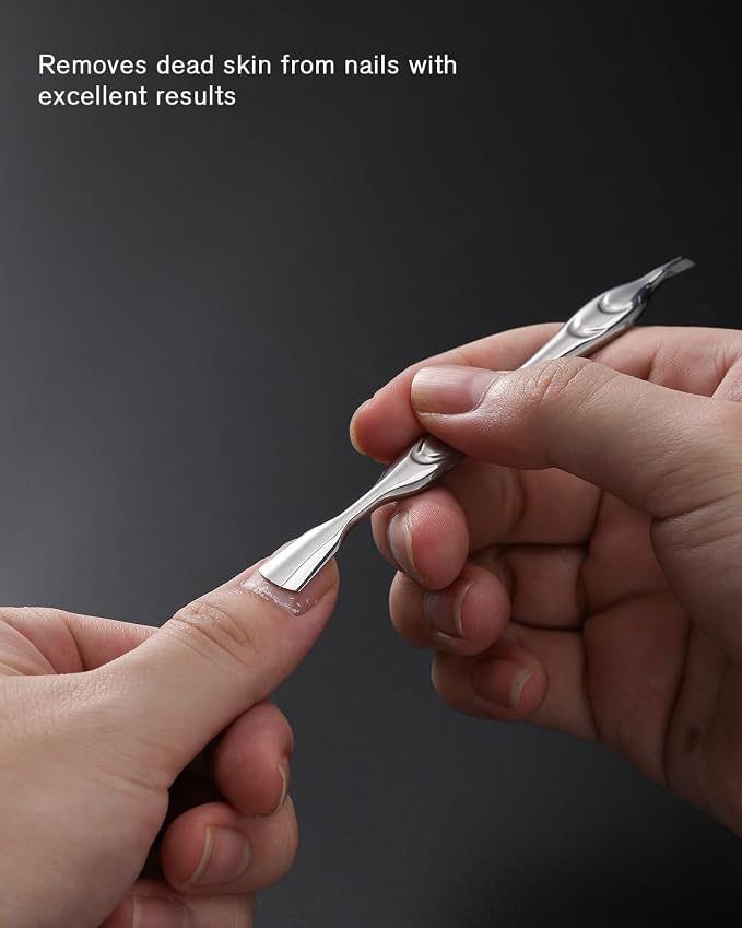 FERYES Cuticle Pusher with Fork, 2-in-1 Cuticle Trimmer Nail Care Tool - Image 5