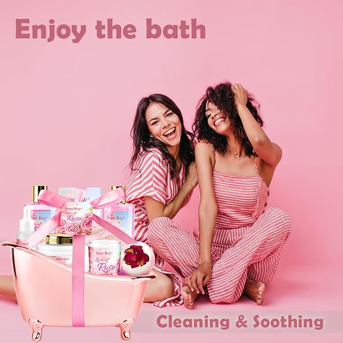 Mothers Day Gifts for Women, Bath Kit Rose Bath and Body Gift, Facial Skin Care - Image 2