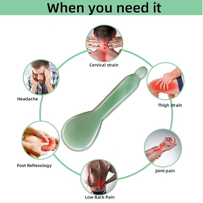 Jade Gua Sha Massage Tools Facial Tool Natural Green Gua Sha Anti Aging Facial - Image 3